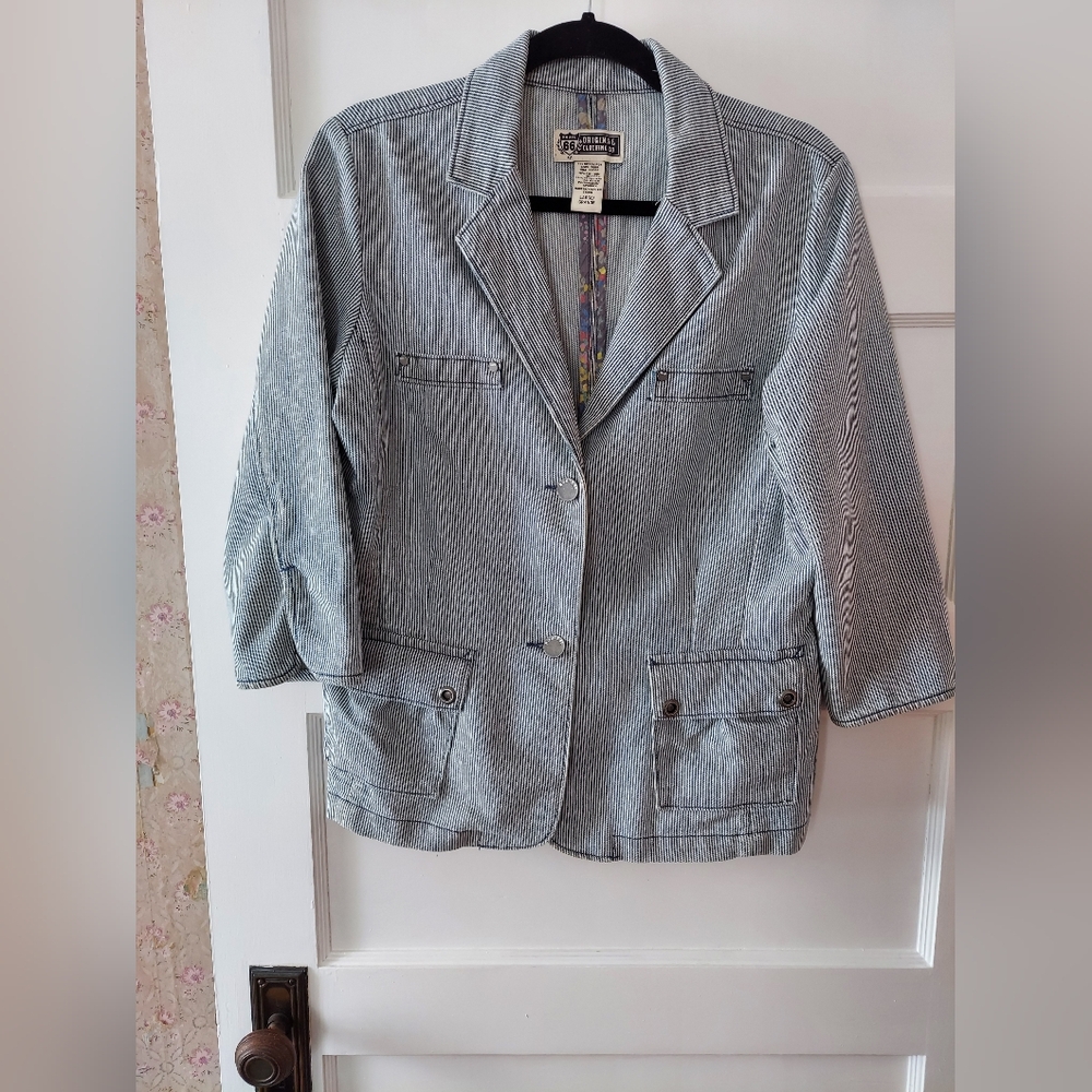 Vintage Rt 66 Pinstriped Blazer